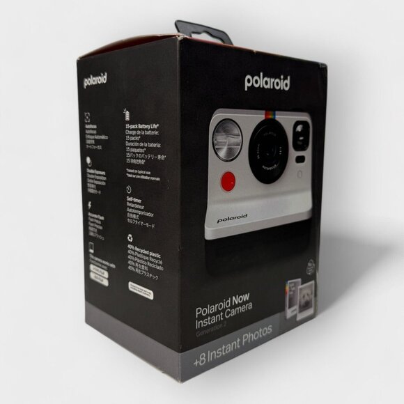 Polaroid Now Everything Box Instant Camera Gen 2 Color White W/8 Sheets B&W Film - Picture 3 of 6